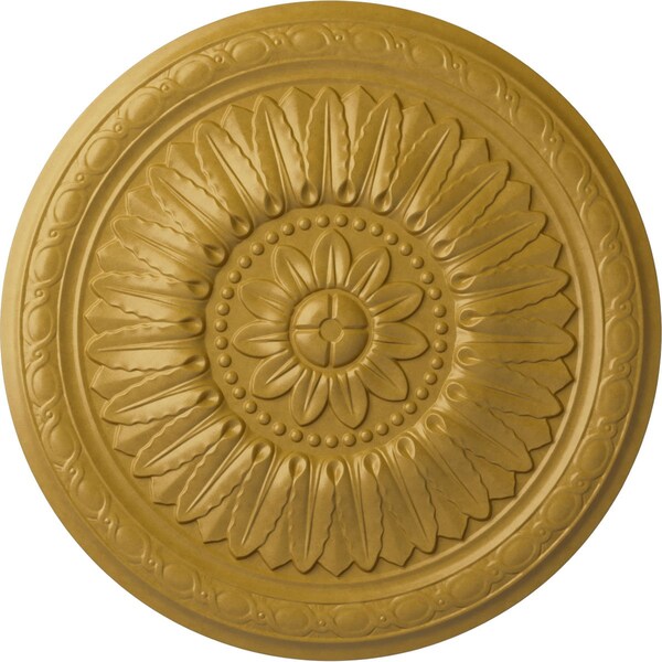 Ekena Millwork Temple Ceiling Medallion (Fits Canopies up to 9 1/4"), Hand-Painted Iridescent Gold, 24"OD x 1 5/8"P CM24TEIGS - main